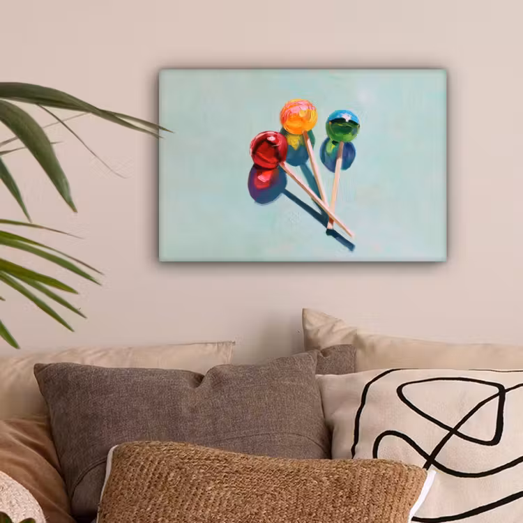 Lollys - Schaduw - Drie - Blauw canvas 2cm klein -sfeer1