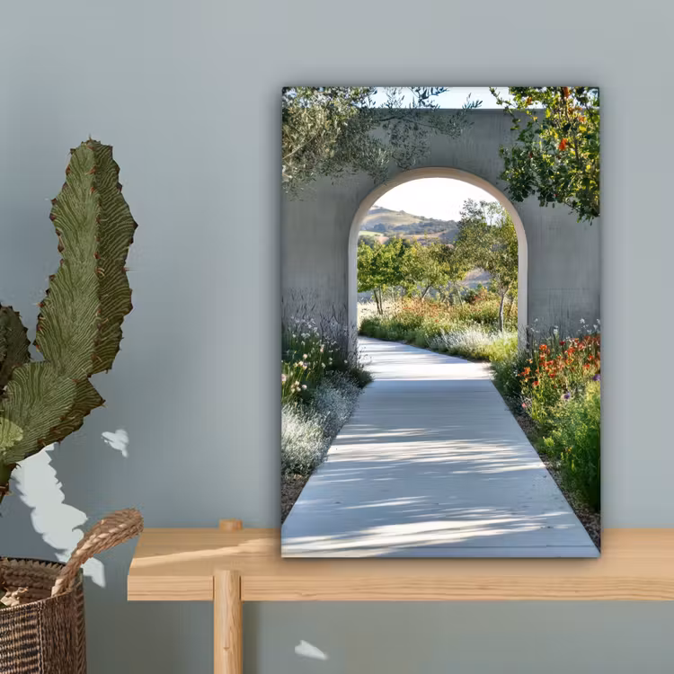 Doorkijk - Pad - Beton - Landschap canvas 2cm klein -sfeer4