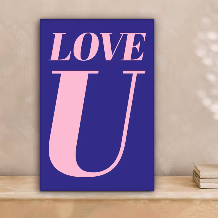 Love - Blauw - Valentijn canvas 2cm klein -sfeer1