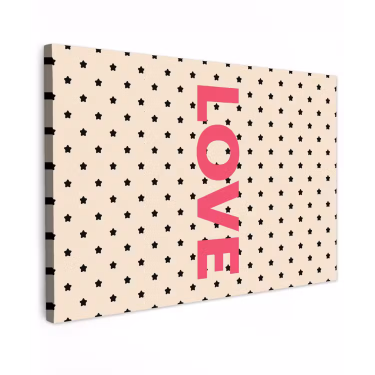 Love - Stippen - Roze canvas 2cm klein -z3d