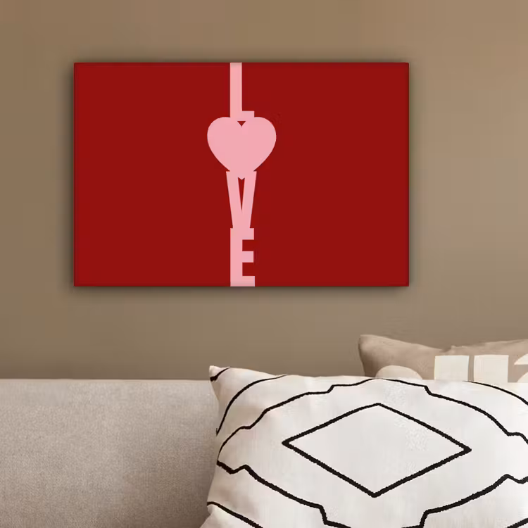 Love - Hart - Rood canvas 2cm klein -sfeer1