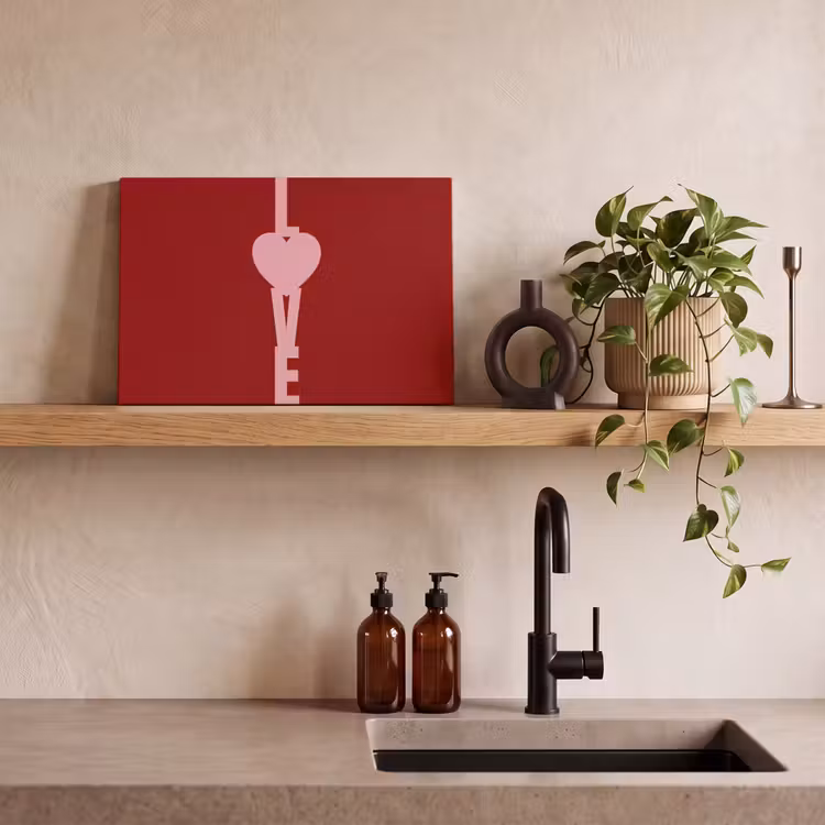 Love - Hart - Rood canvas 2cm klein -sfeer3