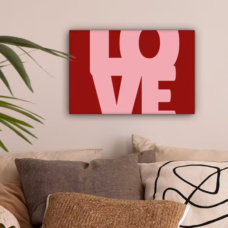 Love - Rood - Blokletters canvas 2cm klein -z3d