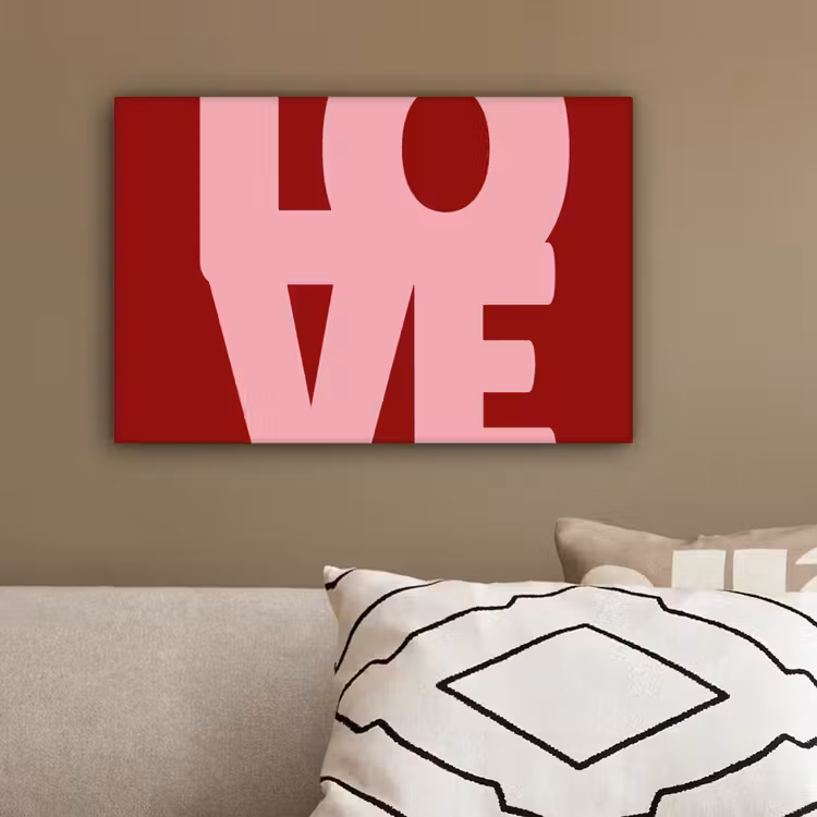 Love - Rood - Blokletters canvas 2cm klein -sfeer1