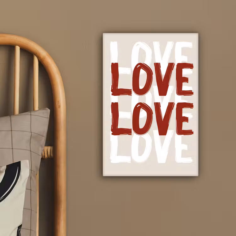 Love - Rood - Tekst canvas 2cm klein -sfeer3