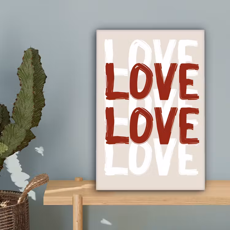 Love - Rood - Tekst canvas 2cm klein -sfeer4