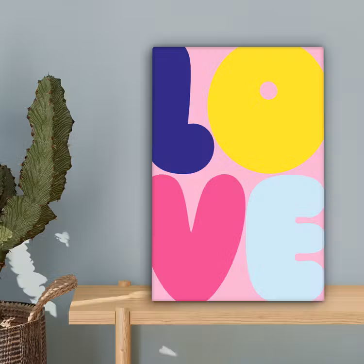 Love - Valentijn - Kleurrijk canvas 2cm klein -sfeer4
