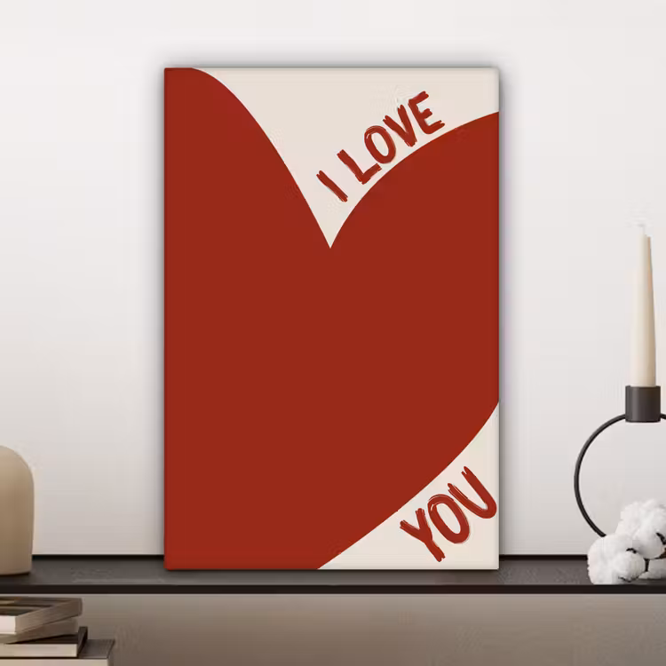 Loveyou - Rood - Hart canvas 2cm klein -sfeer6
