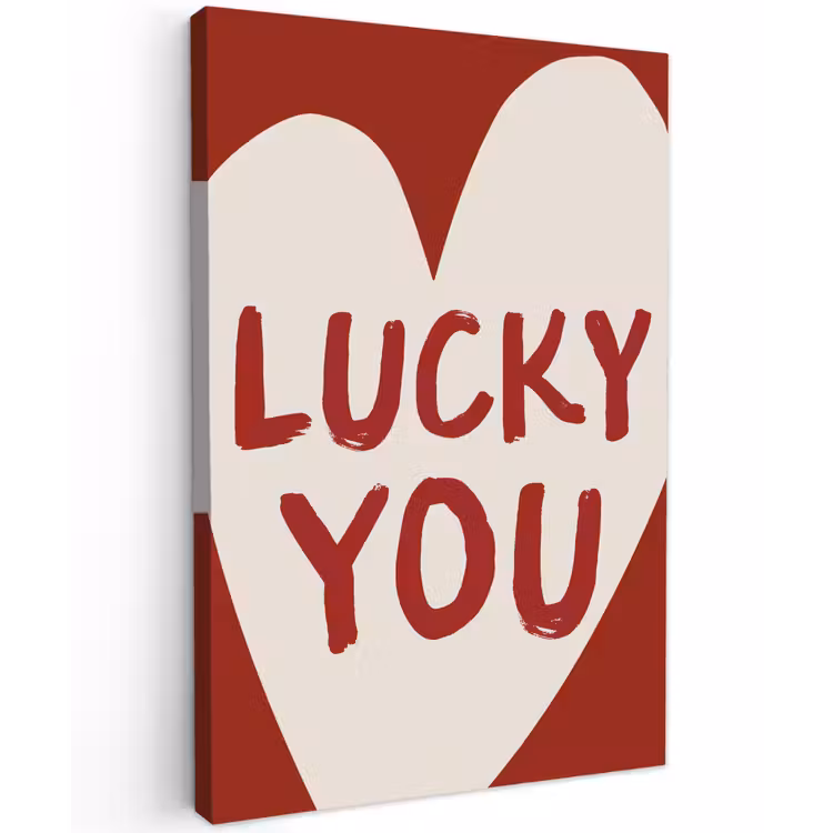Lucky - Hart - Rood canvas 2cm klein -z3d