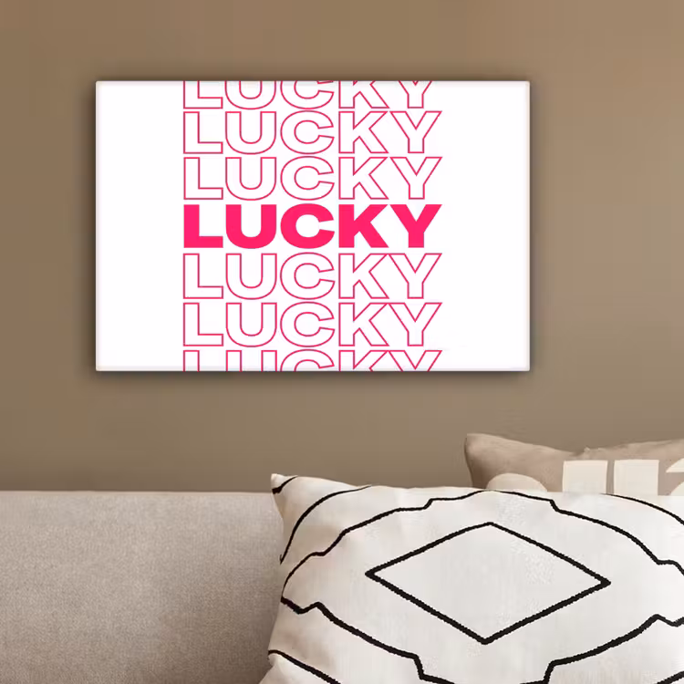 Lucky - Roze - Patroon canvas 2cm klein -sfeer3