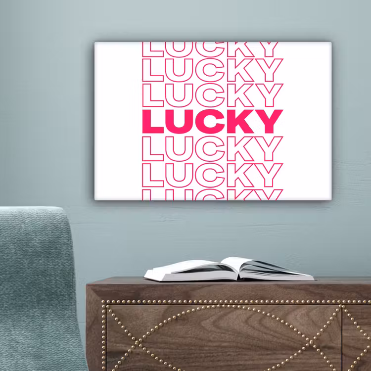 Lucky - Roze - Patroon canvas 2cm klein -sfeer4