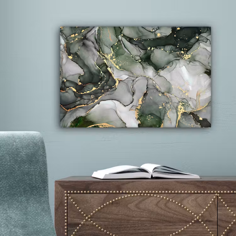 Luxe - Marmer - Groen canvas 2cm klein -sfeer4