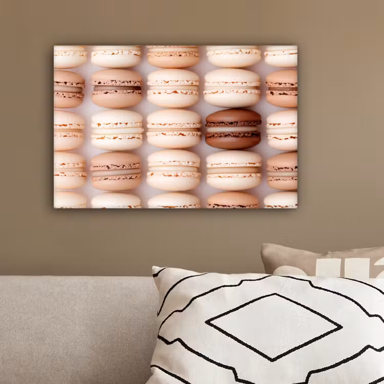 Macarons - Beige - Bruin canvas 2cm klein -sfeer3