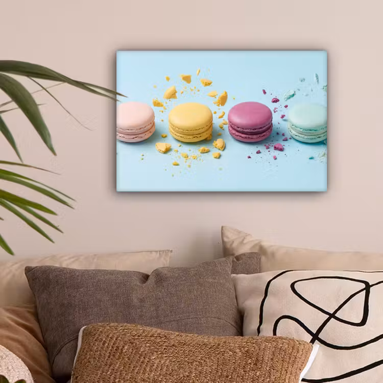 Macarons - Kleurrijk - Pastel canvas 2cm klein -sfeer1