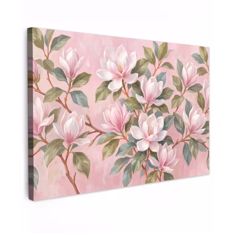 Magnolia's - Patroon - Roze canvas 2cm klein -z3d