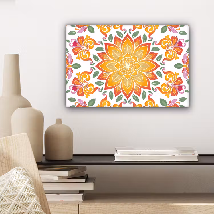 Mandala - Bloemen - Decoratie - Kleurrijk - Abstract canvas 2cm klein -sfeer6
