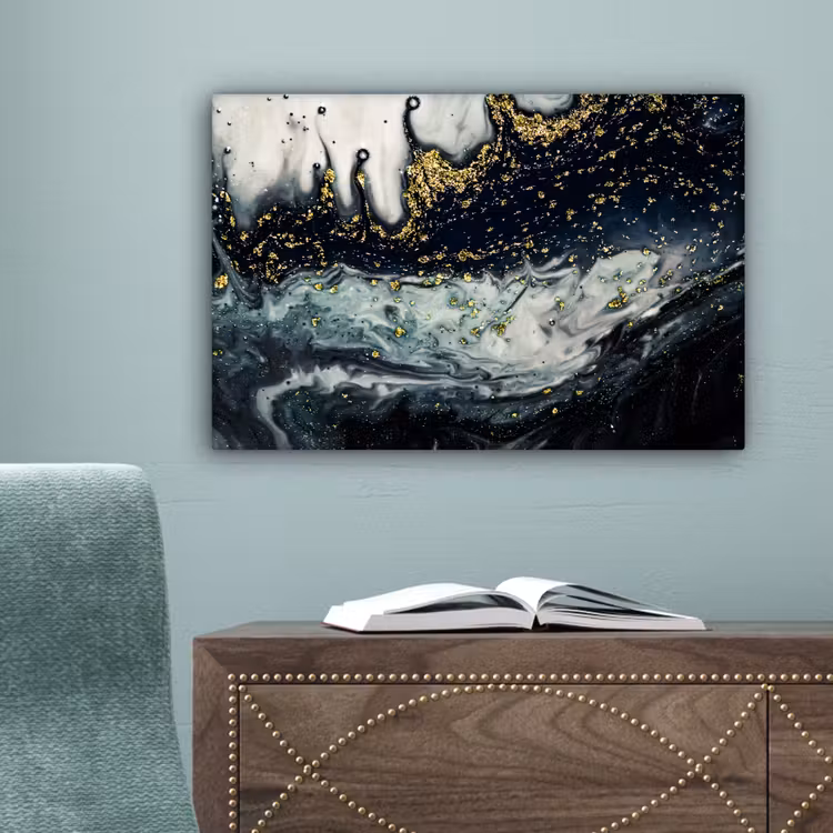Marmer - Abstract - Goud - Luxe canvas 2cm klein -sfeer4