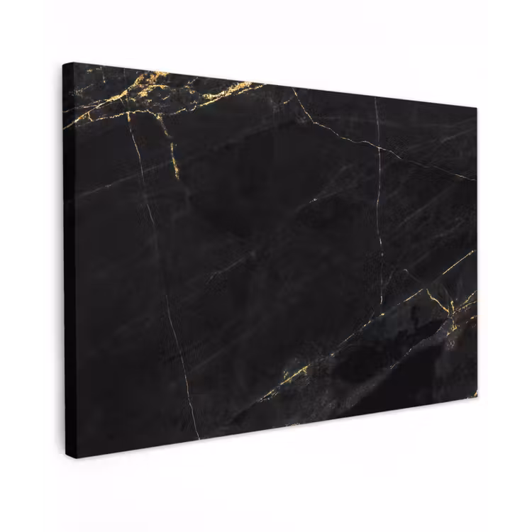 Marmer - Zwart - Goud - Chic - Marmerlook - Design canvas 2cm klein -z3d