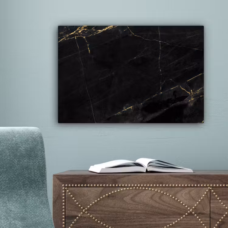 Marmer - Zwart - Goud - Chic - Marmerlook - Design canvas 2cm klein -sfeer4