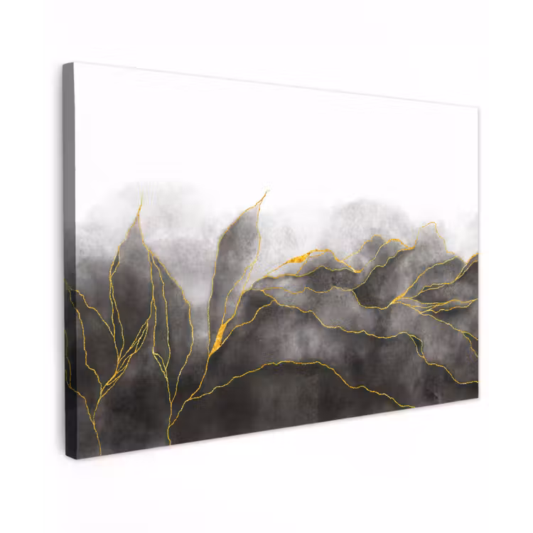 Marmer - Zwart - Goud - Luxe - Marmerlook canvas 2cm klein -z3d
