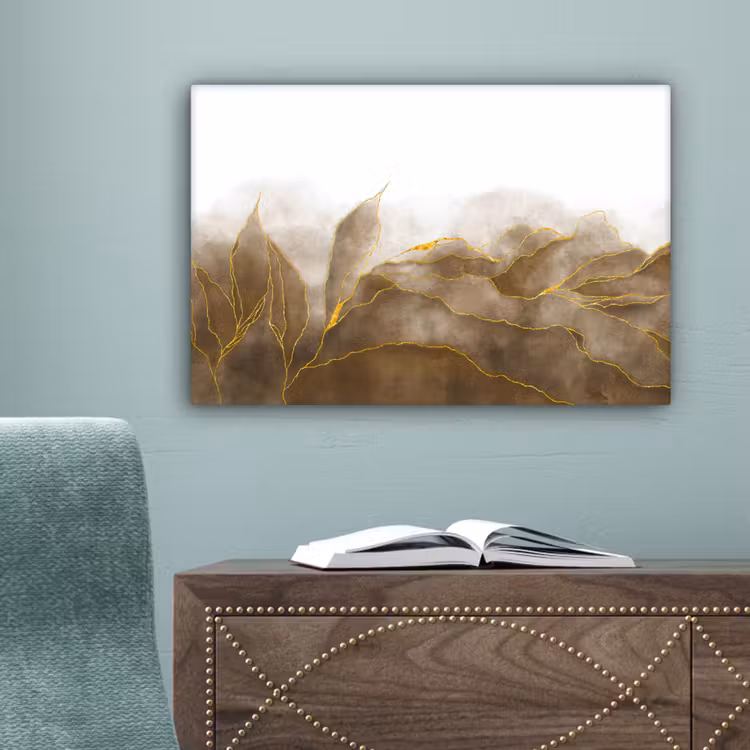 Marmer - Goud - Bruin - Textuur - Marmerlook canvas 2cm klein -sfeer4