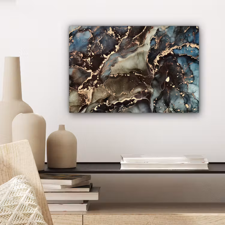 Marmer - Goud - Groen canvas 2cm klein -sfeer6