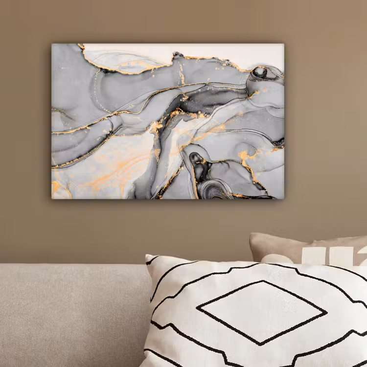 Marmer - Goud - Grijs canvas 2cm klein -sfeer3