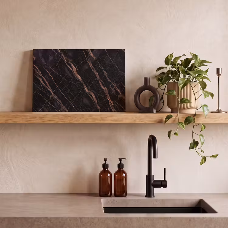 Marmer - Goud - Patroon - Luxe - Zwart canvas 2cm klein -sfeer3
