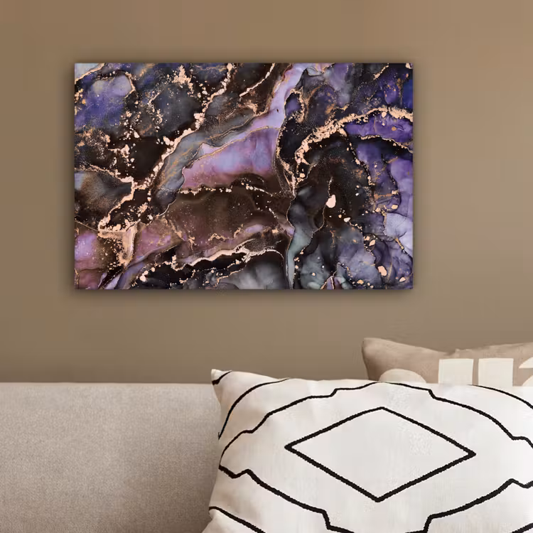 Marmer - Goud - Roze canvas 2cm klein -sfeer3
