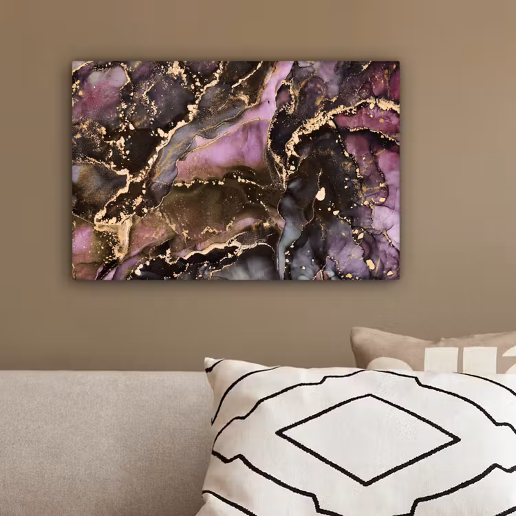 Marmer - Gold - Steen - Abstract canvas 2cm klein -sfeer3
