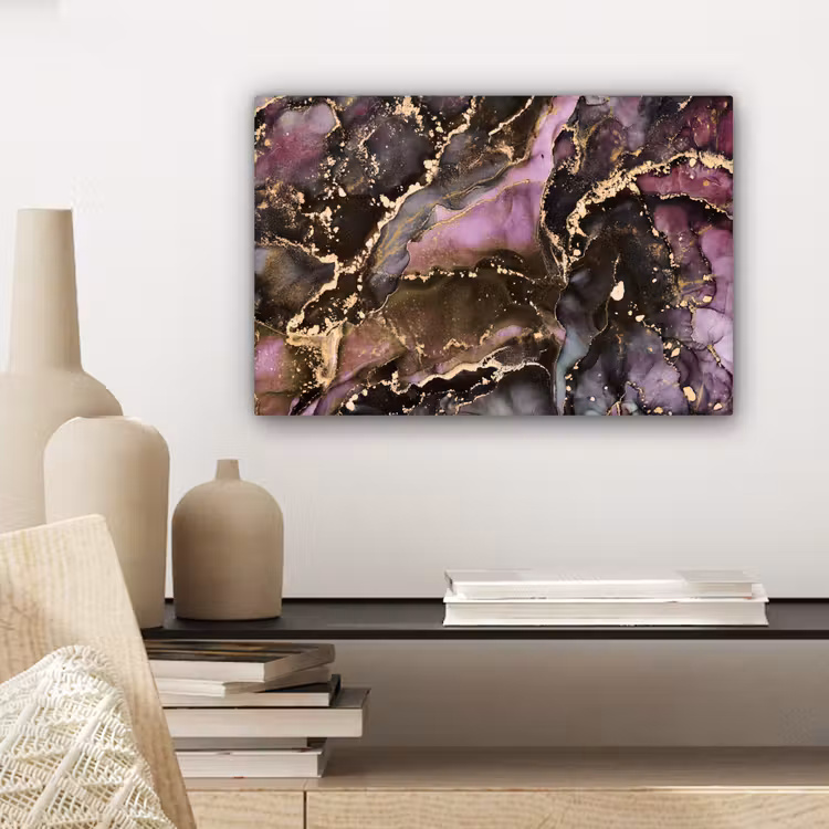 Marmer - Gold - Steen - Abstract canvas 2cm klein -sfeer6