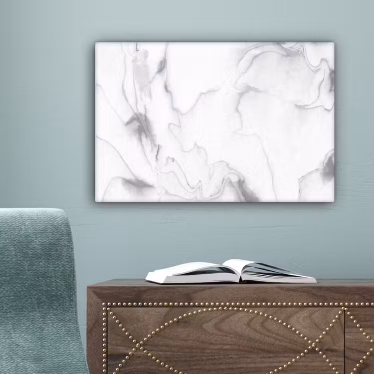 Marmer - Grijs - Wit - Abstract - Marmerlook canvas 2cm klein -sfeer4