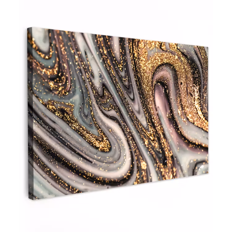 Marmerlook - Goud - Glitter - Luxe - Marmer - Wit canvas 2cm klein -z3d