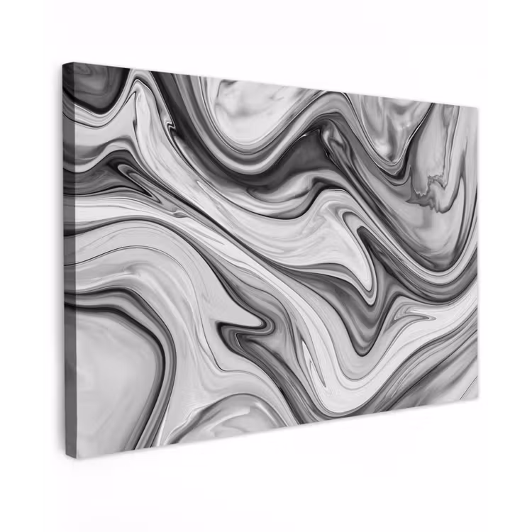 Marmer - Patronen - Grijs - Marmerlook - Zwart canvas 2cm klein -z3d