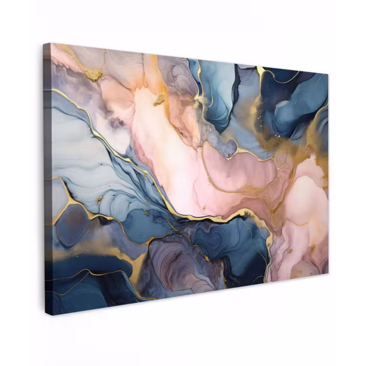 Marmer - Roze - Blauw canvas 2cm klein -z3d