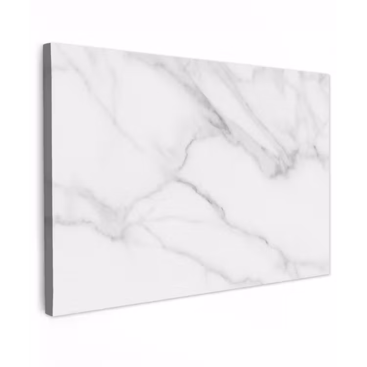 Marmer - Structuur - Wit - Grijs - Steen - Marmerlook canvas 2cm klein -z3d