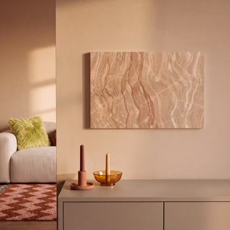 Marmer - Ader - Natuur - Abstract - Beige canvas 2cm klein -sfeer1