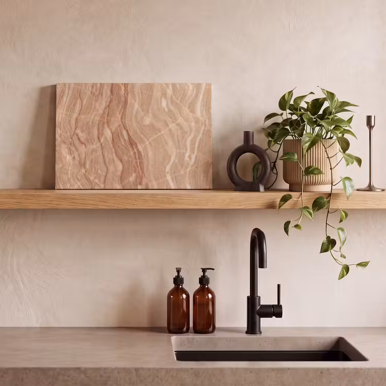 Marmer - Ader - Natuur - Abstract - Beige canvas 2cm klein -sfeer3