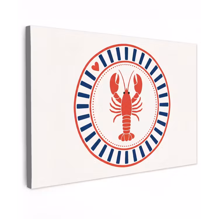 Zeeleven - Kreeft - Embleem - Grafisch - Rood canvas 2cm klein -z3d