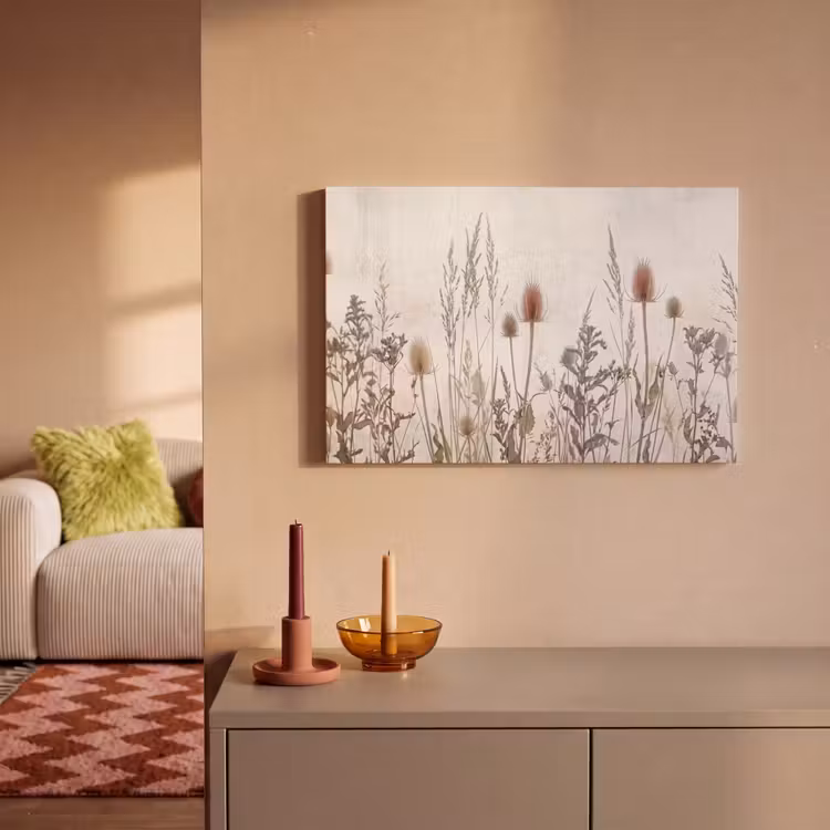 Weidebloemen - Design - Sepia canvas 2cm klein -sfeer1