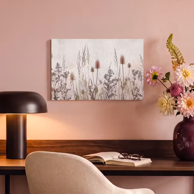 Weidebloemen - Design - Sepia canvas 2cm klein -sfeer4