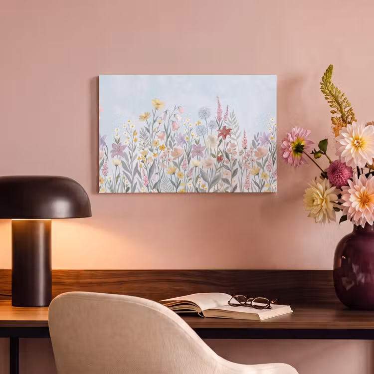 Weidebloemen - Illustratie - Kleurrijk canvas 2cm klein -sfeer4