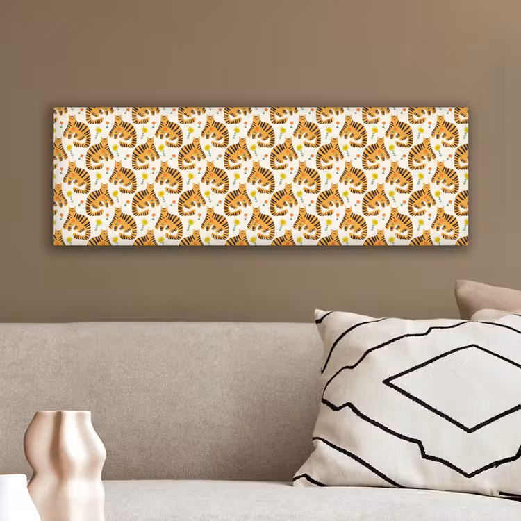Vrolijk - Tijgerkatten - Bloemen canvas 2cm klein 828 -sfeer3