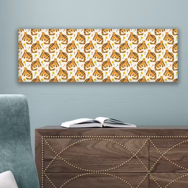 Vrolijk - Tijgerkatten - Bloemen canvas 2cm klein 828 -sfeer4