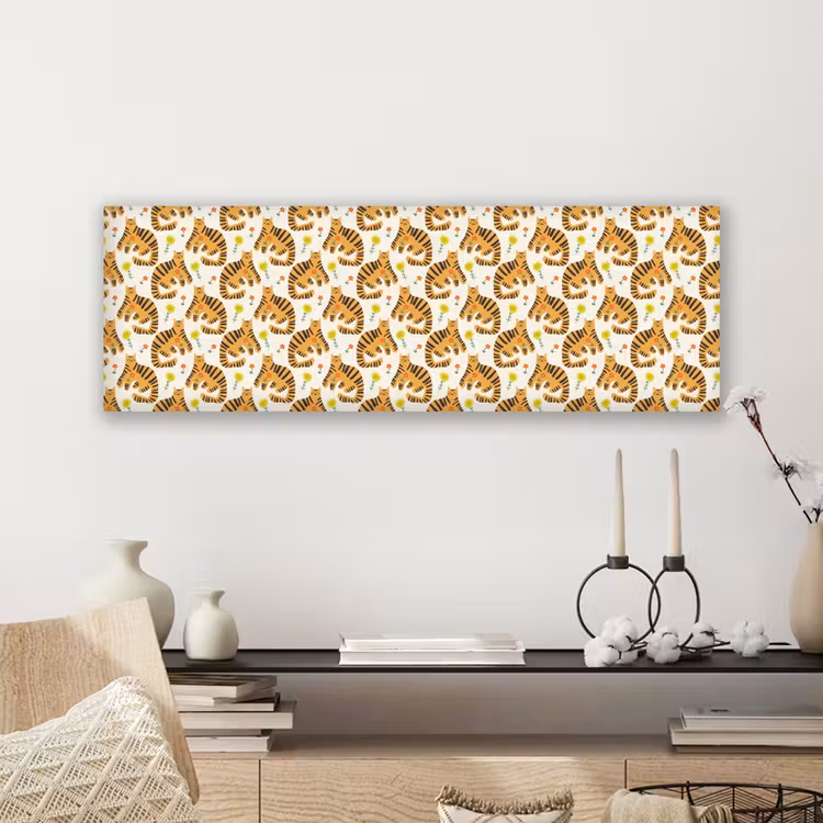 Vrolijk - Tijgerkatten - Bloemen canvas 2cm klein 828 -sfeer6