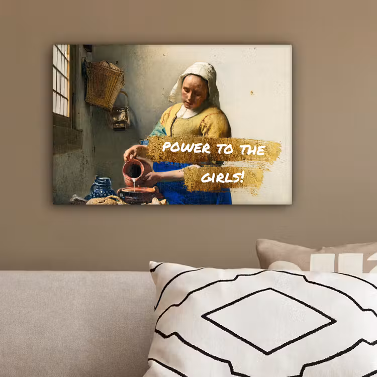 Melkmeisje - Goud - Quotes - Schilderij - Oude meesters canvas 2cm klein -sfeer3