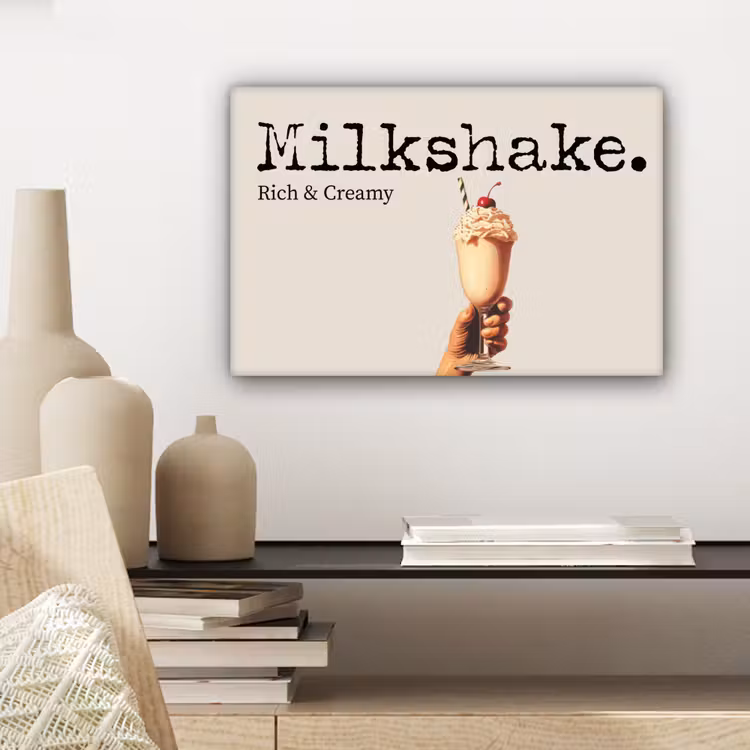 Milkshake - Kers - Rietje canvas 2cm klein -sfeer6