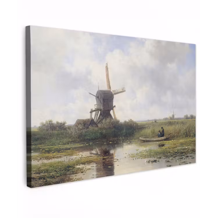 Molen - Willem Roelofs - Oude meesters - Kunst canvas 2cm klein -z3d