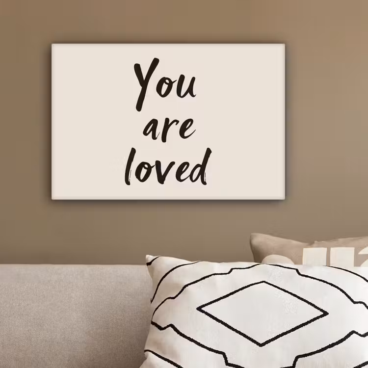 Minimalistisch - Beige - Love canvas 2cm klein -sfeer3