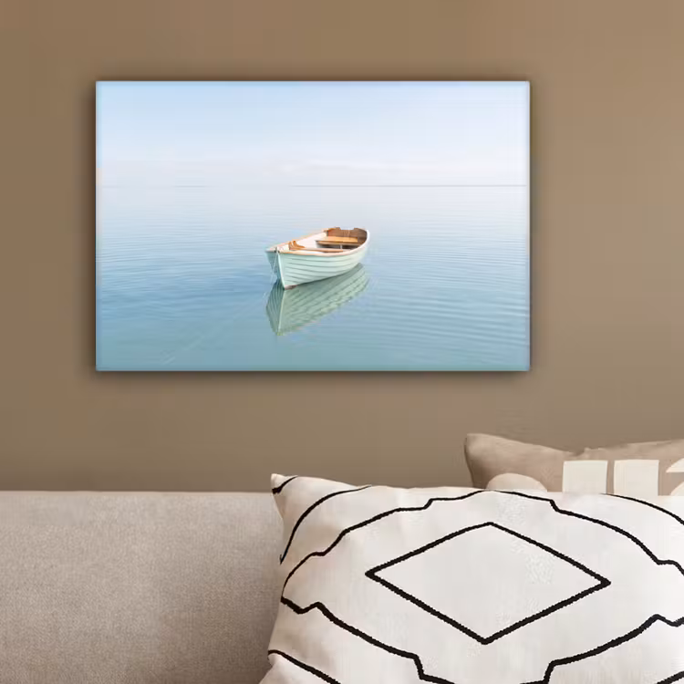 Minimalistisch - Boot - Zee canvas 2cm klein -sfeer3